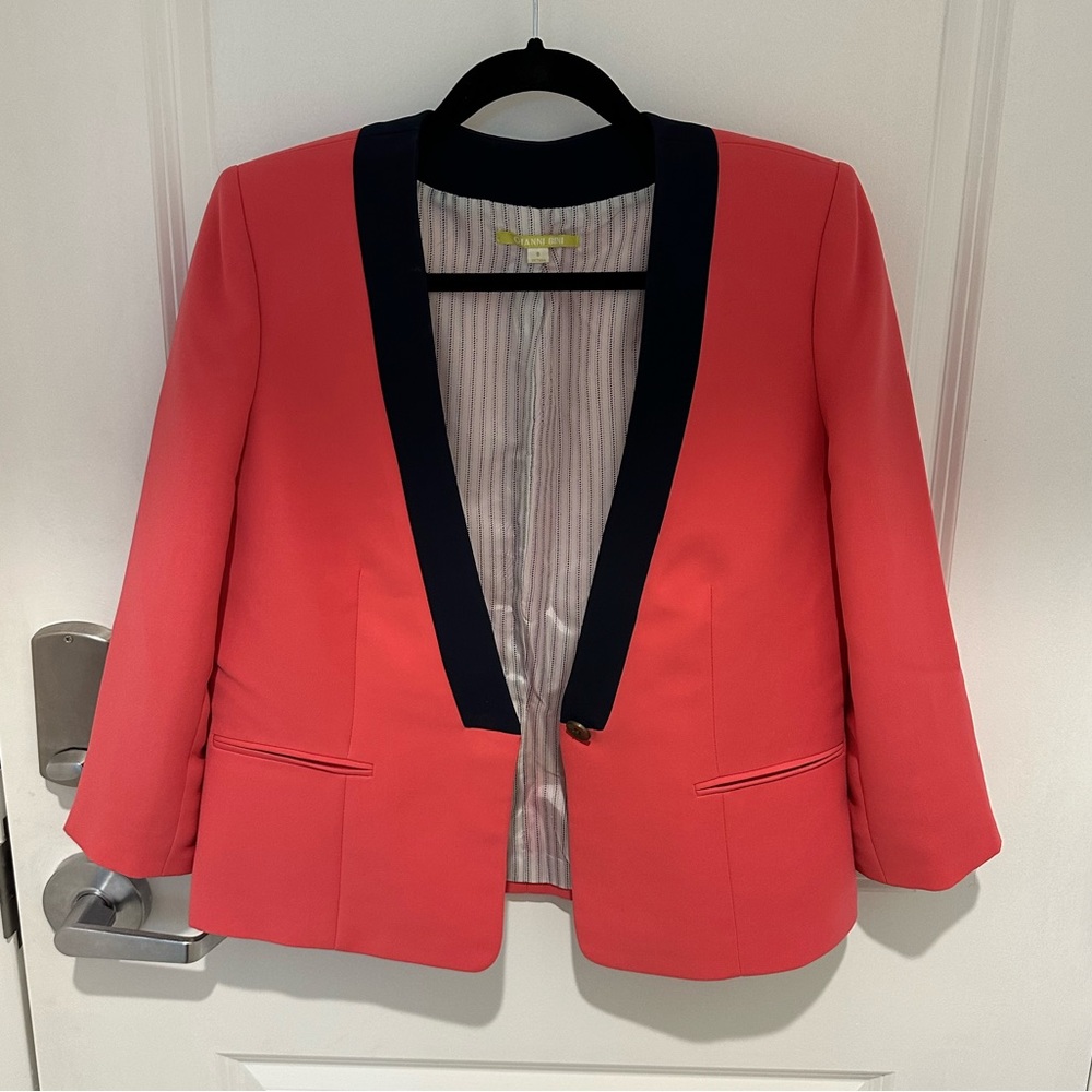 Blazer, 3/4 sleeves, pink/navy, Gianni Bini, 8